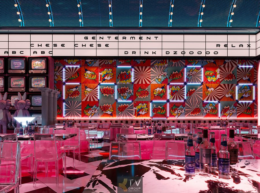 Hệ thống ánh sáng Beam – Laser – Wash cho Bar Disco hiện đại, tạo hiệu ứng cuốn hút khi DJ biểu diễn và đồng bộ với nhịp âm thanh sống động. 