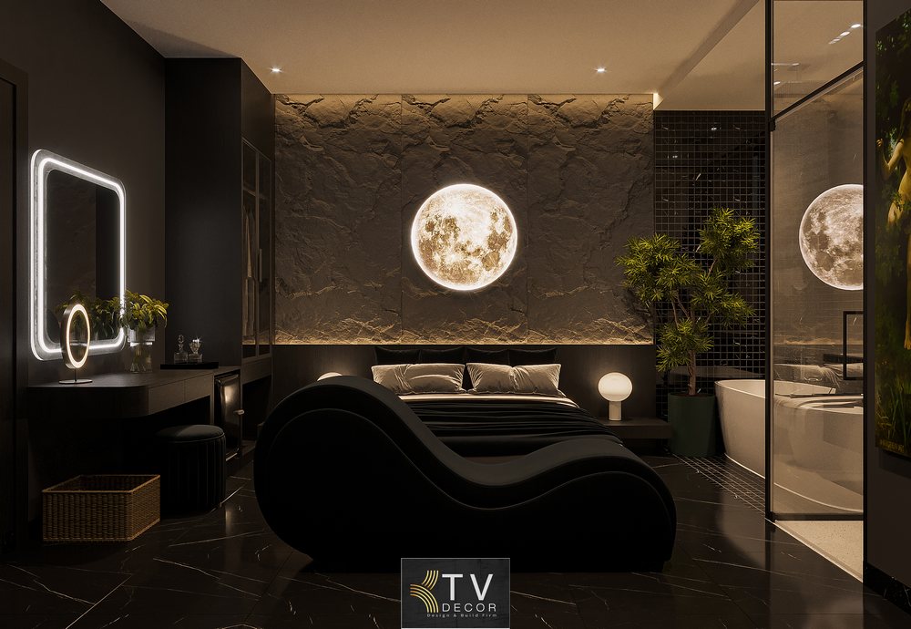 Thiết kế phòng Love Hotel phong cách tối giản hiện đại với tông đen ấn tượng – KTV Decor