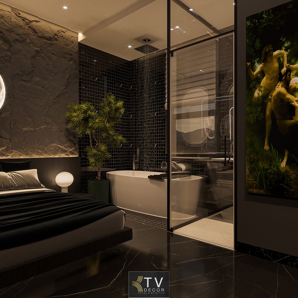 Thi công phòng khách sạn tình yêu cao cấp, không gian nghệ thuật & cá tính – Dự án bởi KTV Decor 2