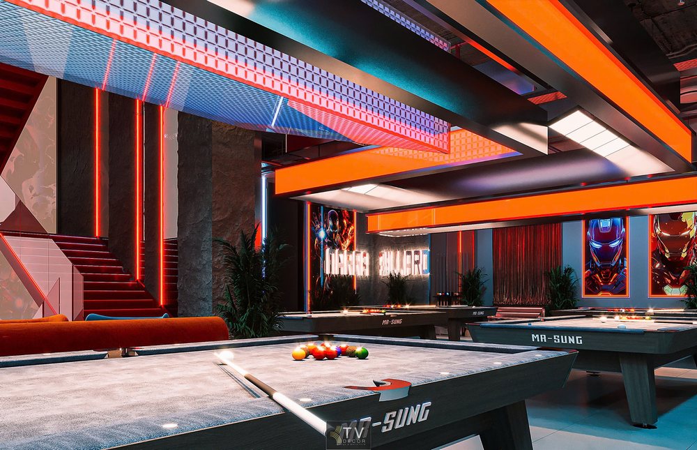 Dự án thiết kế nội thất Club BiDa hiện đại mang phong cách Marvel mạnh mẽ