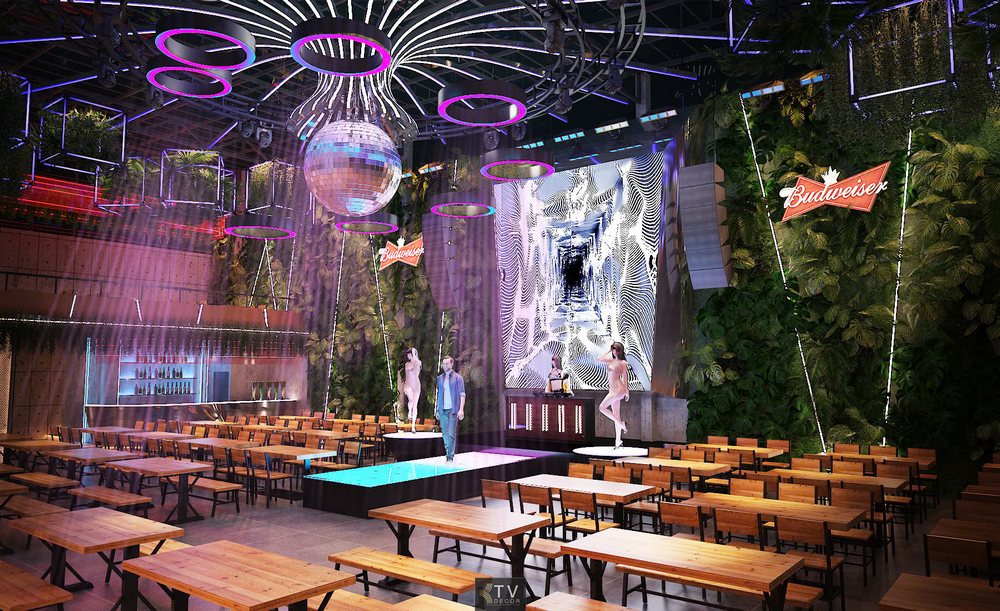 Khám phá trung tâm ẩm thực kết hợp sân khấu Beer Garden tại TP.HCM – Thiết kế liên hoàn, tối ưu hoạt động ăn uống, giải trí và biểu diễn âm nhạc. Thi công bởi KTV DECOR.