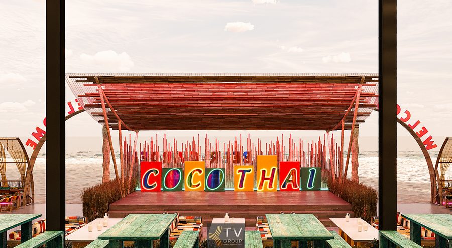 Nhà hàng Garden phong cách Thái nổi bật với kiến trúc mở, sử dụng tre, gỗ và các gam màu nhiệt đới. Không gian được bố trí rộng rãi, thoáng mát, mang lại cảm giác như bước vào khu nghỉ dưỡng. Thiết kế nhấn mạnh sự kết hợp hài hòa giữa văn hóa Thái và sự tiện nghi hiện đại, phù hợp khách du lịch và giới trẻ. 