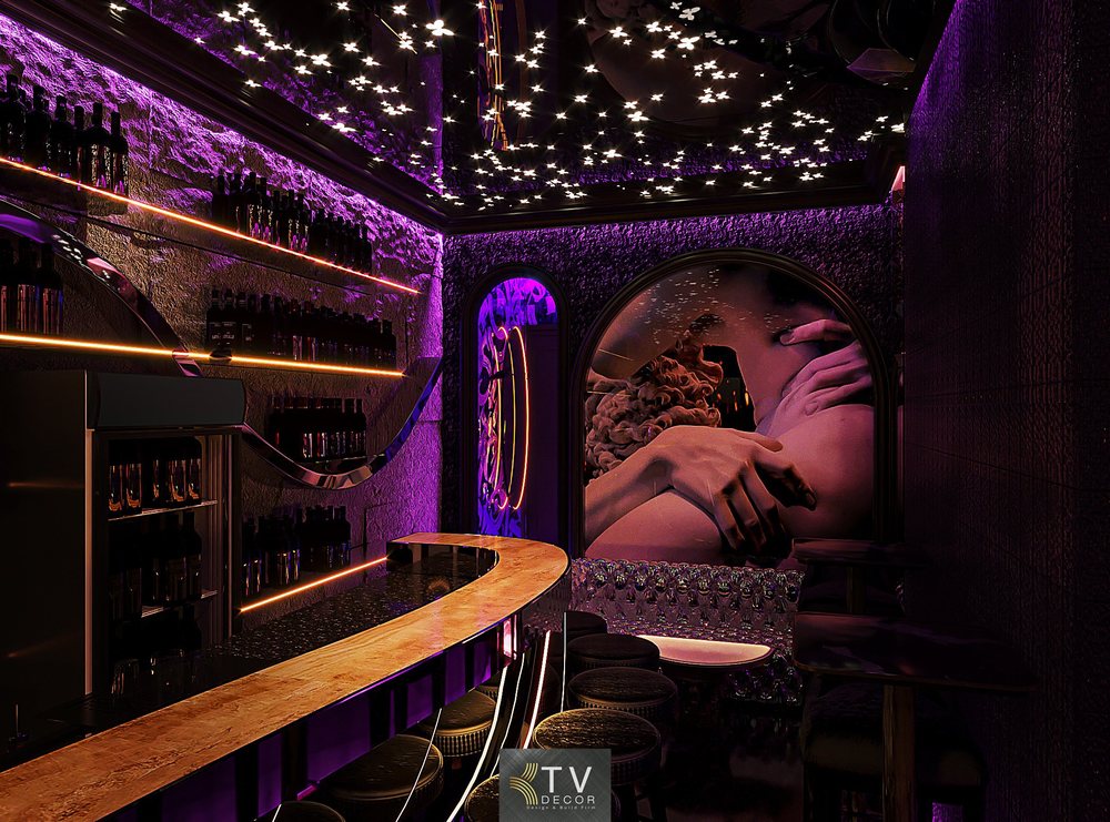 Thiết kế khu vực bar nghệ thuật Lounge Nightlife 100m² – Sự hòa quyện giữa cổ điển và hiện đại