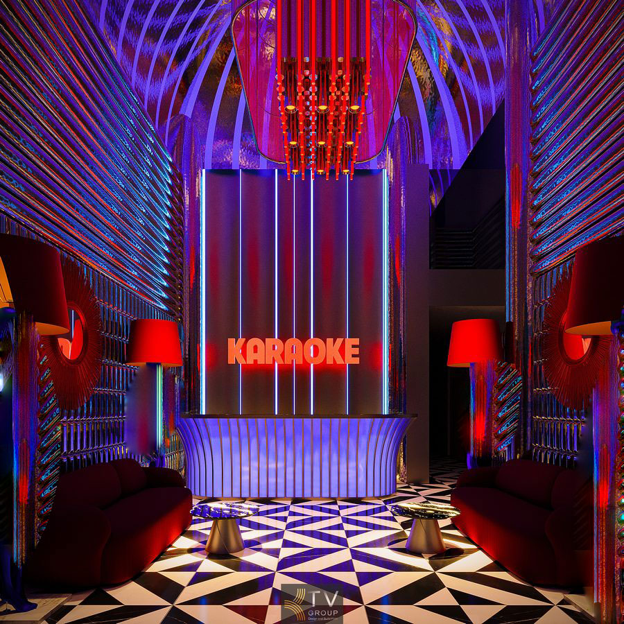 Hệ thống ánh sáng tuyến tính trong thiết kế sảnh KTV 111