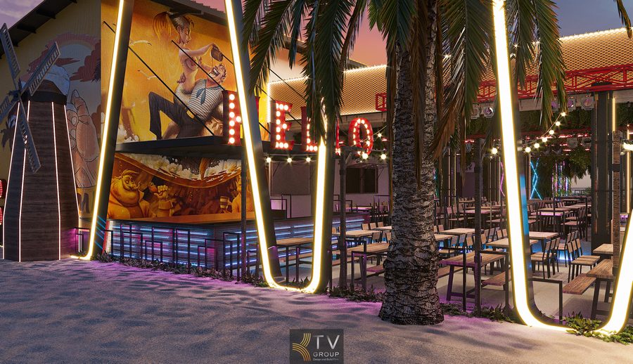 Beer Garden Phan Thiết thiết kế ấn tượng với ánh sáng nghệ thuật và không gian giải trí sôi động. 2