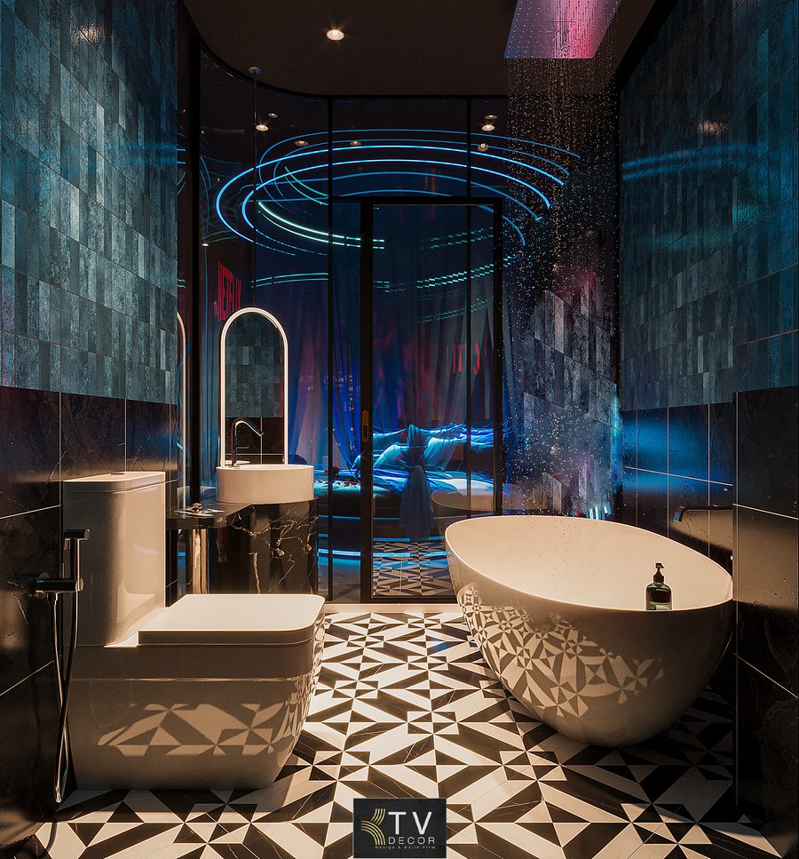 Thiết kế thi công phòng khách sạn chủ đề tình yêu lãng mạn phong cách Ánh Sáng Đương Đại, sang trọng, thu hút, tối ưu trải nghiệm – tăng doanh thu.