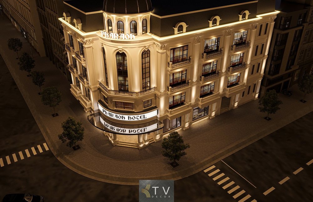 Tân Cổ Điển là phong cách kiến trúc chú trọng tỷ lệ – hình khối – hoa văn tinh tế, tạo cảm giác sang trọng nhưng không rườm rà. Đây là lựa chọn hoàn hảo cho các công trình khách sạn muốn truyền tải đẳng cấp –