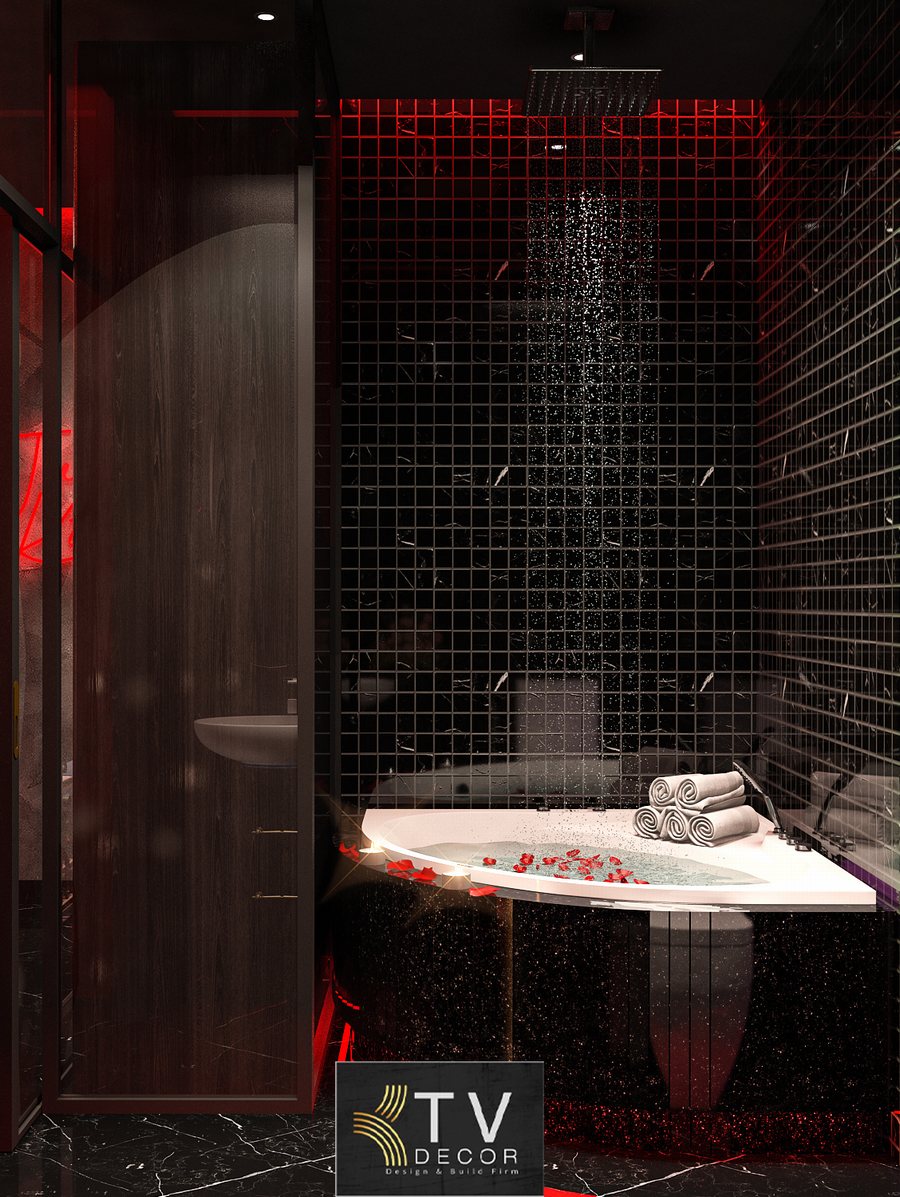 Thiết Kế Thi Công Phòng Khách Sạn Chủ Đề Tình Yêu Lãng Mạn – Luxury Romantic Đỏ Sang Trọng