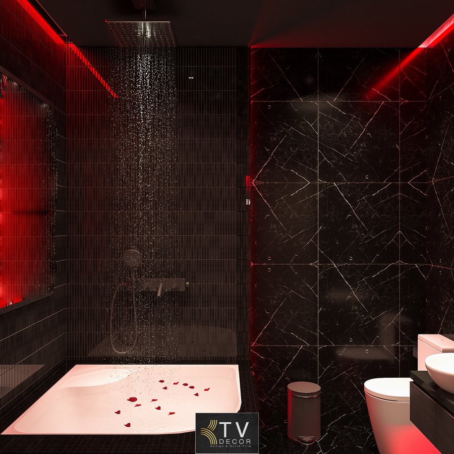 Hệ nan gỗ trang trí trải dài theo chiều dọc tường mang lại chiều sâu không gian và phong cách Á Đông đương đại cho phòng khách sạn.