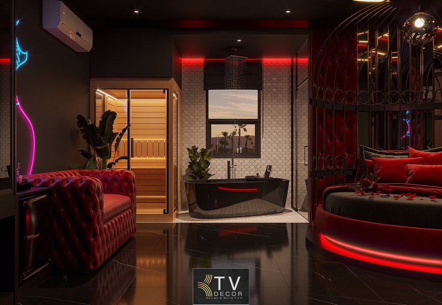 Key SEO: thiết kế phòng khách sạn tình yêu, nội thất khách sạn lãng mạn, phòng khách sạn chủ đề đặc biệt, thiết kế thi công phòng couple, decor phòng tình yêu 