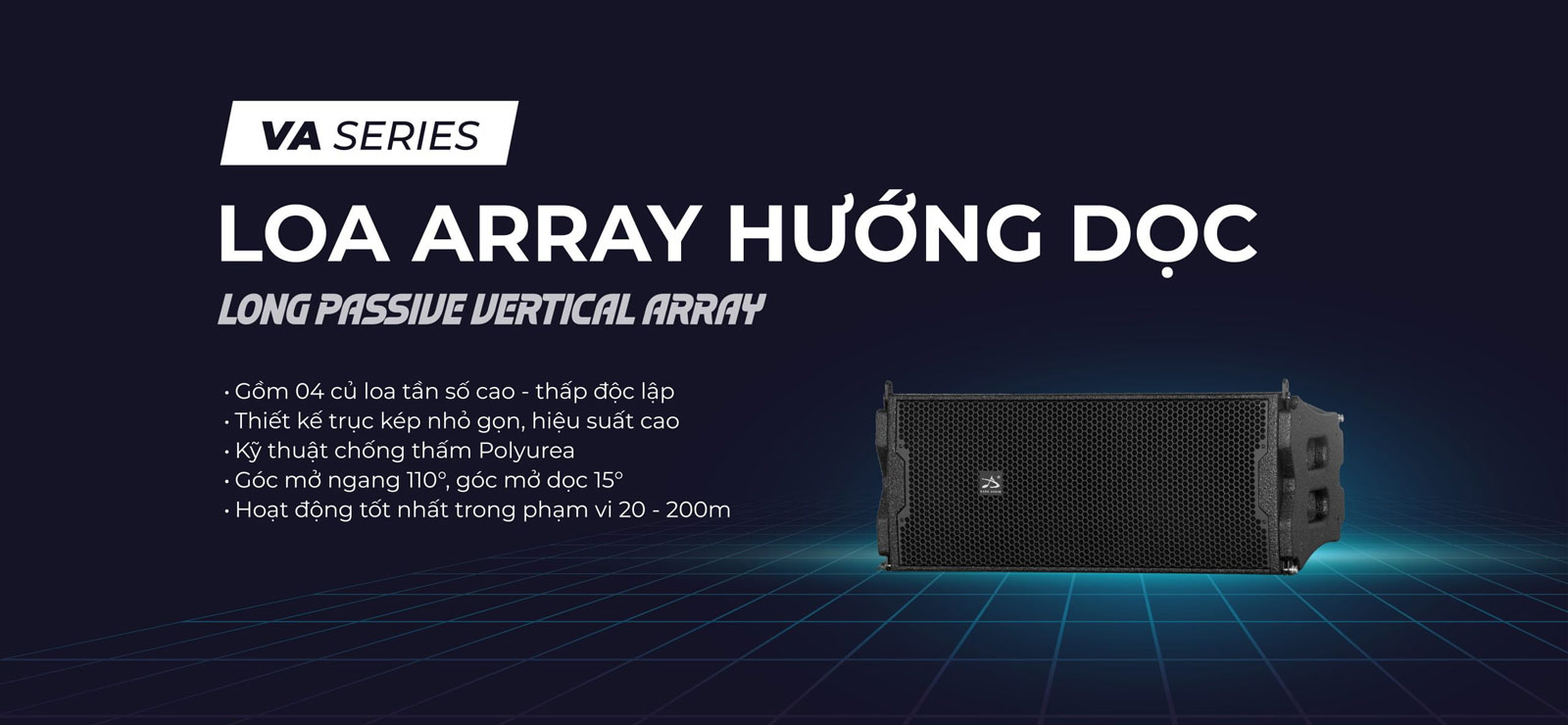 Loa Array Hướng Dọc L Series phạm vi hoạt động 25-150m 