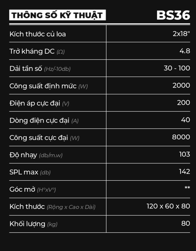 Loa Sub BS36 – Bandpass 2x18 Inch Cho Nightlife, Âm Thanh Bar, Club & Karaoke 23