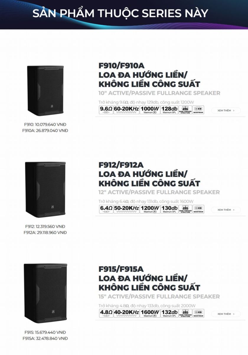 Loa Đa Hướng F-Series Liền/Không Liền Công Suất | Dare Professional Audio 2