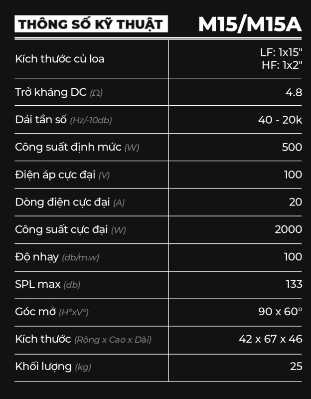 Loa Monitor M15/M15A – 02 Phiên Bản Linh Hoạt, Âm Thanh Sân Khấu Chuẩn Quốc Tế 5