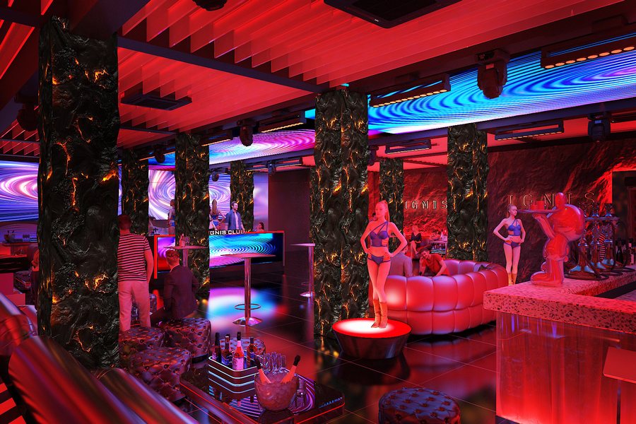 Không gian Bar Club TPHCM nổi bật với sân khấu DJ hiện đại, ghế sofa cao cấp và ánh sáng LED sống động, mang đến trải nghiệm giải trí đẳng cấp. 