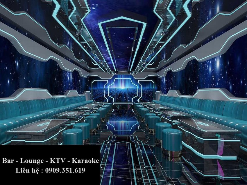 Thiết kế thi công karaoke tại Bình Dương với không gian KTV hiện đại, đèn LED và nội thất sang trọng.