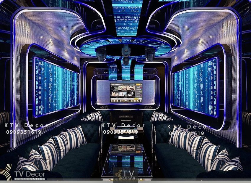 Thiết kế thi công karaoke tại Bình Dương phong cách công nghệ hiện đại ánh sáng LED