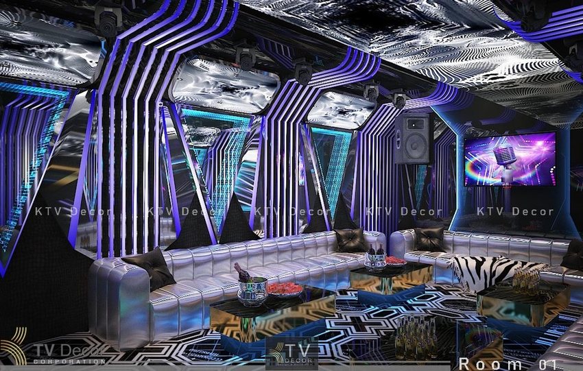 KTV ROOM hiện đại tích hợp âm thanh ánh sáng chuyên nghiệp