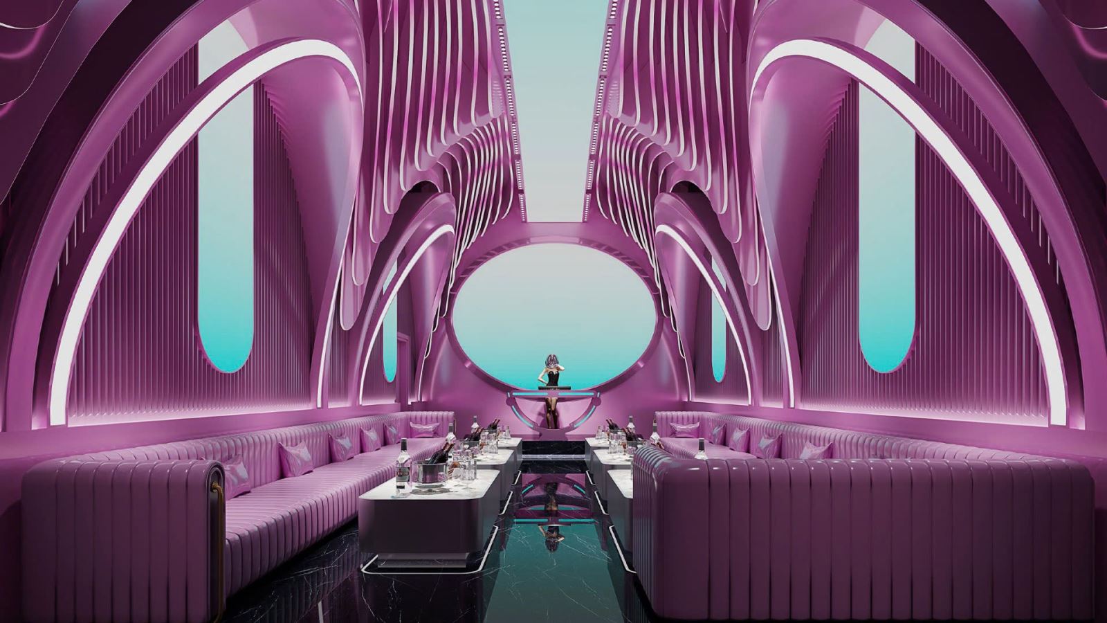Thiết kế Karaoke KTV phong cách Neon Futuristic – Không gian giải trí đẳng cấp 