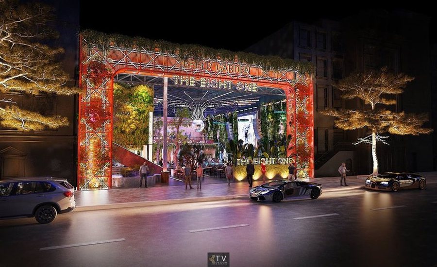 Thiết kế thi công Beer Food Garden phong cách mở, khung thép phủ cây xanh, không gian ẩm thực giải trí đẳng cấp ngoài trời