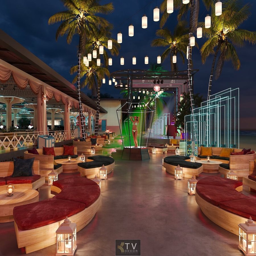 Thiết kế Beach Club Bar ven biển với ánh sáng nghệ thuật.  Thi công Beach Club Lounge ven biển phong cách Tropical.  Mô hình Bar – Lounge ngoài trời với cây cọ nhiệt đới.  Không gian giải trí Beach Club ven biển với tranh tường nghệ thuật.  Thiết kế thi công Beach Club ngoài trời đẳng cấp.  Mô hình Beach Club – Bar Lounge ven biển phong cách độc đáo.  Bạn có muốn mình viết thêm meta SEO (title + description + keywords) cho hình này luôn không? 