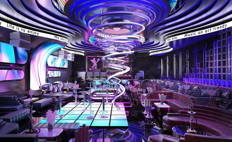 Không gian Lounge Bar hiện đại với hệ thống ánh sáng LED 1