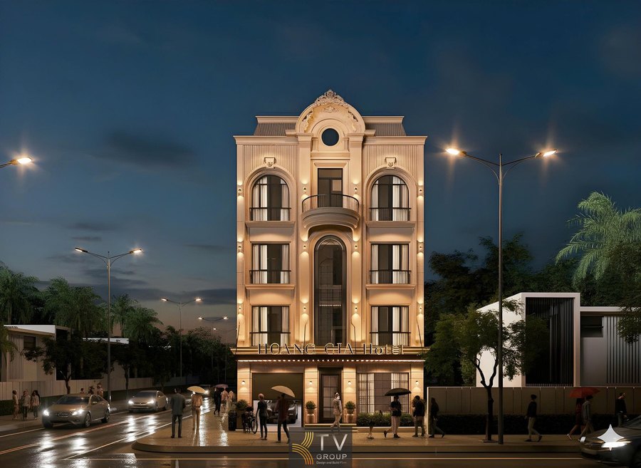 Dự án thiết kế thi công khách sạn tại Long An với phong cách sang trọng, chuẩn công năng kinh doanh, tối ưu ngân sách cho chủ đầu tư.