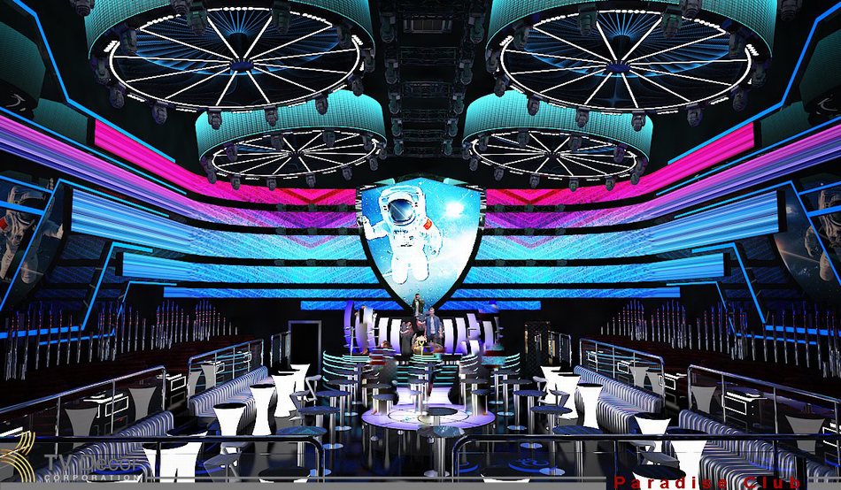 Thiết kế Bar Club năng động, phù hợp xu hướng nightlife  Phối cảnh nội thất Bar Club cao cấp phong cách tương lai 