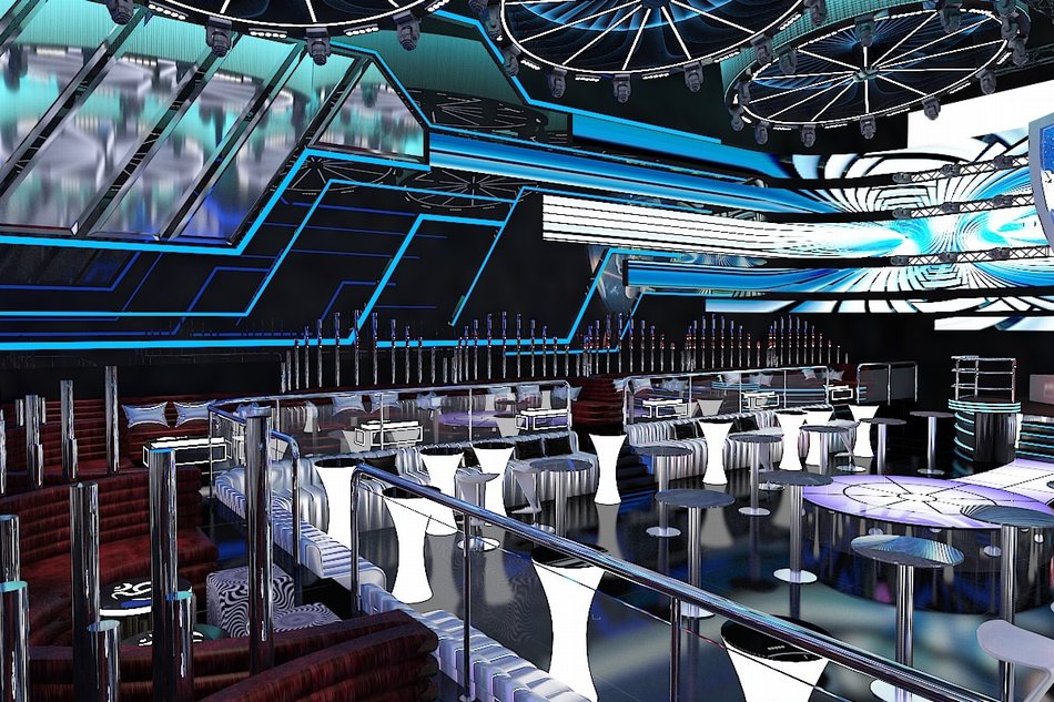 Không gian Bar Club sang trọng với hiệu ứng ánh sáng nghệ thuật 