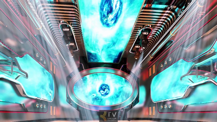 Thiết kế nội thất hiện đại với màn hình LED toàn phòng mang lại trải nghiệm giải trí đẳng cấp. 3