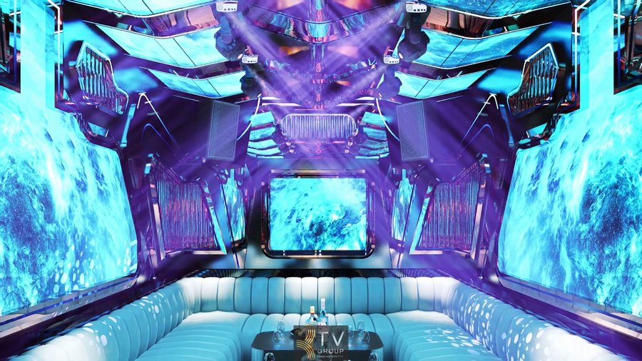 Phòng karaoke hiện đại tích hợp màn hình LED siêu lớn và âm thanh chuẩn biểu diễn