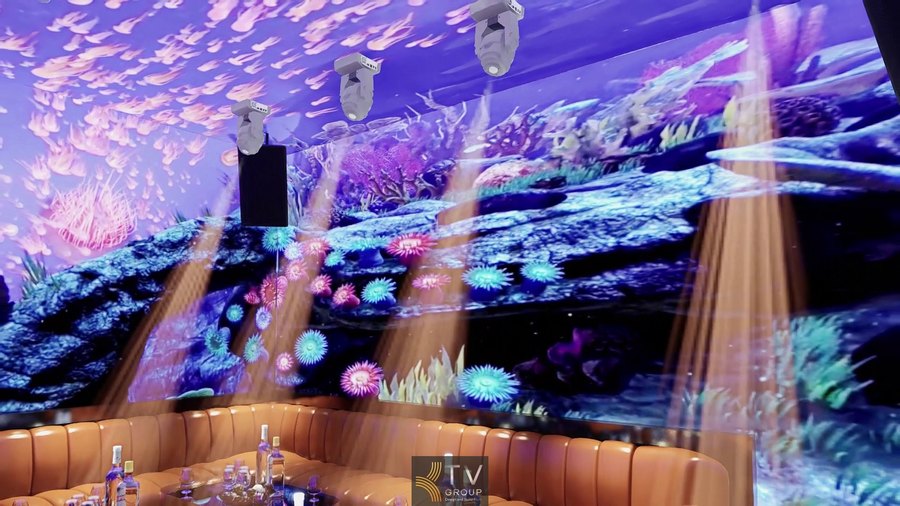 Thiết kế karaoke 5D 6D phòng Led Mapping sống động tại TP. Hồ Chí Minh – hiệu ứng hình ảnh đa chiều cuốn hút.