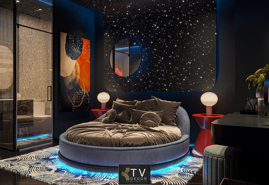 Nội thất phòng khách sạn cao cấp tone trắng vàng tinh tế