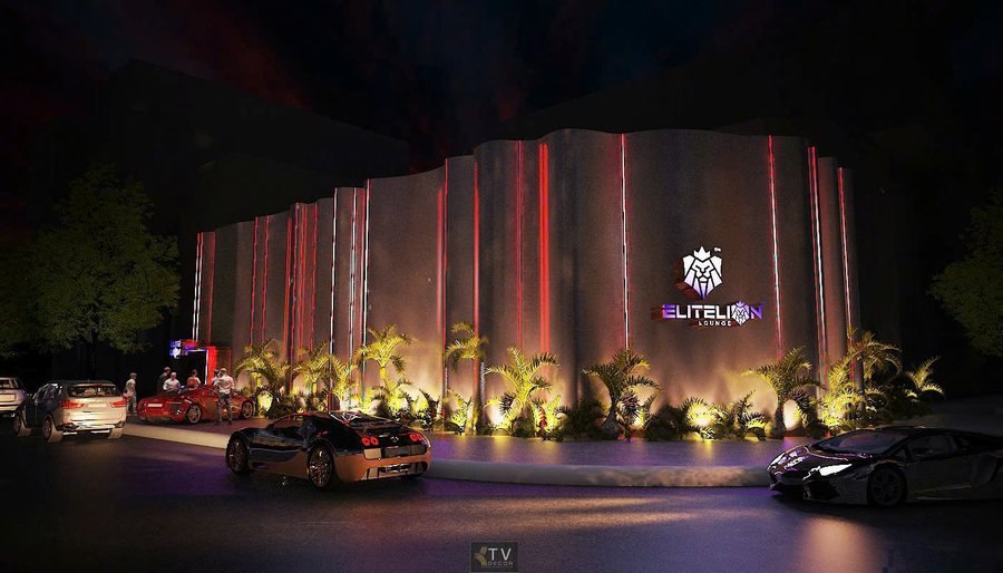 Thiết Kế Mặt Tiền Bar Lounge Cao Cấp – Mẫu Elite Lion Sang Trọng và Ấn Tượng