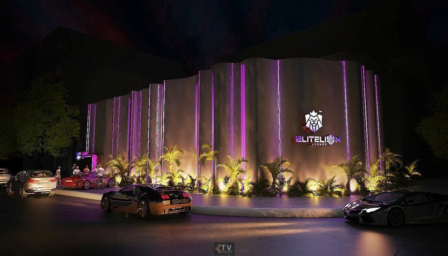 thiết kế bar lounge, thiết kế mặt tiền lounge, mẫu ngoại thất bar, thiết kế quảng cáo mặt tiền, elite lion lounge