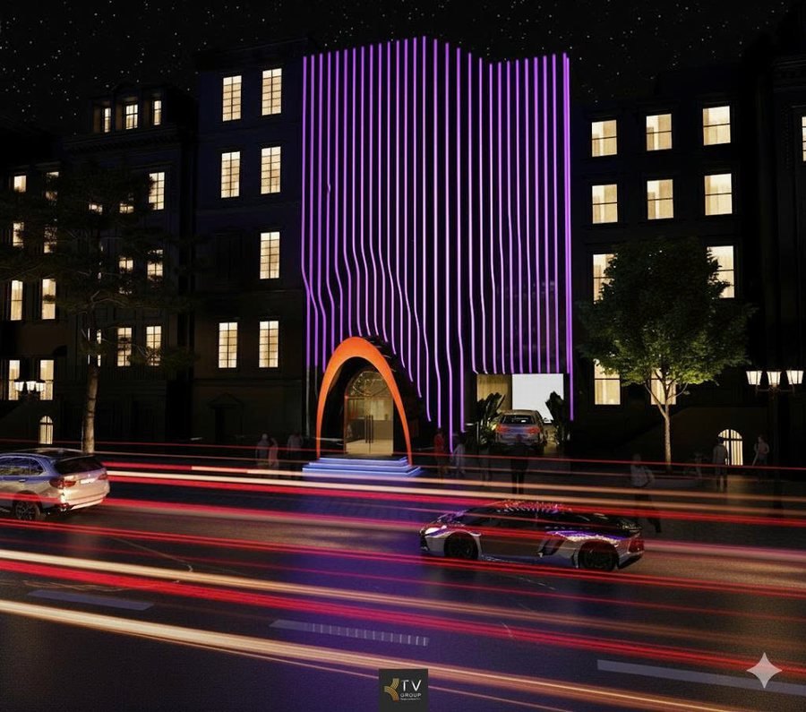 Thiết kế ngoại thất mặt tiền KTV Karaoke – Bản giao hưởng ánh sáng về đêm đầy cuốn hút 1