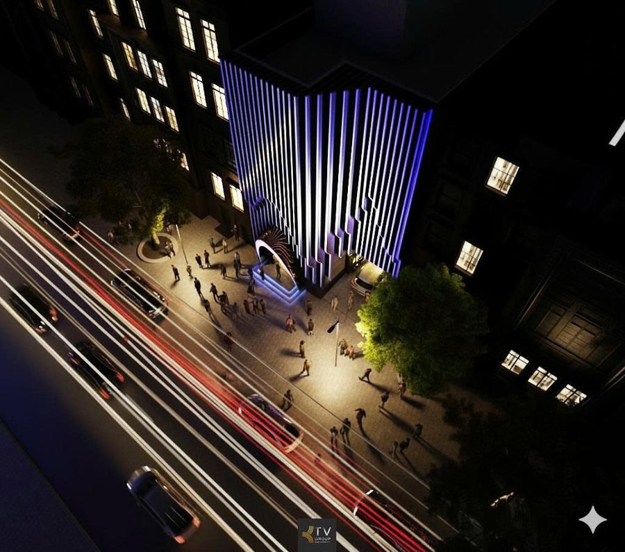 Thiết kế thi công mặt tiền KTV Karaoke phong cách ánh sáng hiện đại – nổi bật 24/7