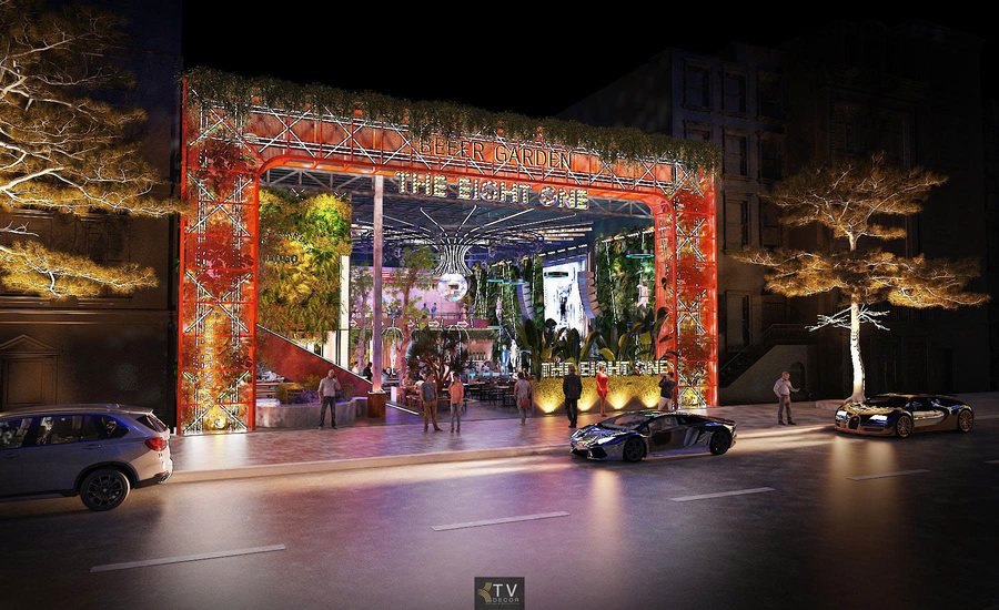 Mặt tiền mở rộng, ánh sáng nghệ thuật cùng bảng hiệu neon giúp nhà hàng trở thành điểm hẹn lý tưởng cho khách thích không khí náo nhiệt.