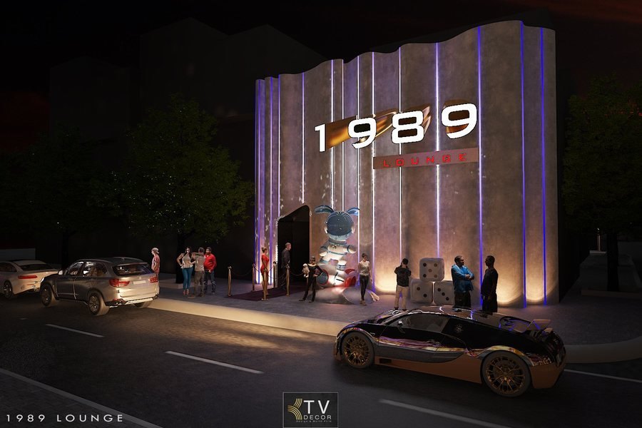 Thiết kế ngoại thất mặt tiền Lounge Bar Club – 1989 Lounge hiện đại, sang trọng và giàu tính nhận diện