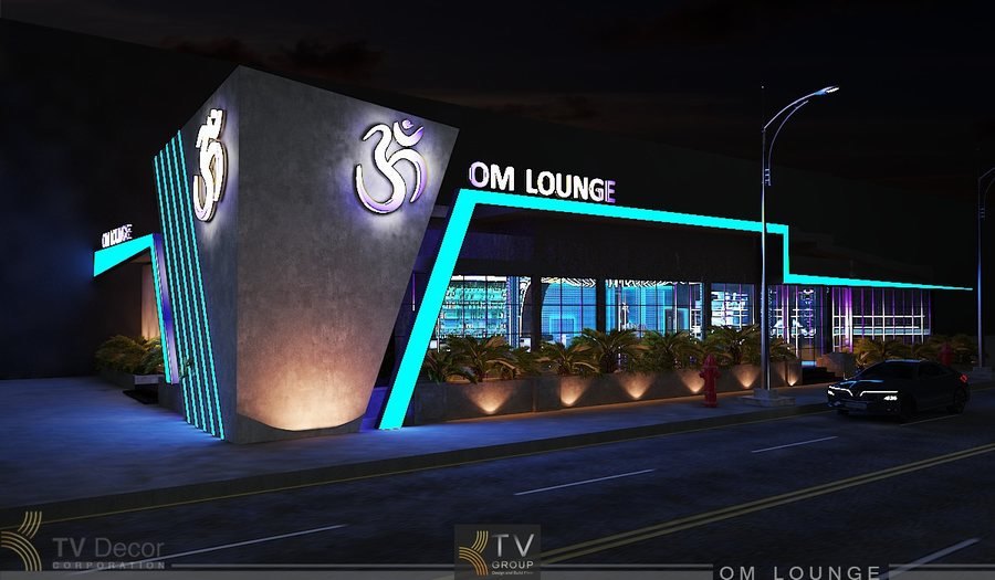 thiết kế ngoại thất lounge, thiết kế mặt tiền quán lounge, thiết kế bảng hiệu lounge, thiết kế kiến trúc mặt tiền, thiết kế quảng cáo ngoại thất