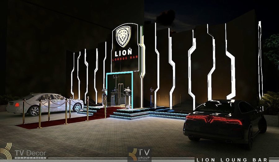 thiết kế ngoại thất lounge club, thiết kế mặt tiền bar club, thiết kế bảng hiệu lounge, thiết kế ngoại thất bar, thiết kế kiến trúc mặt tiền club
