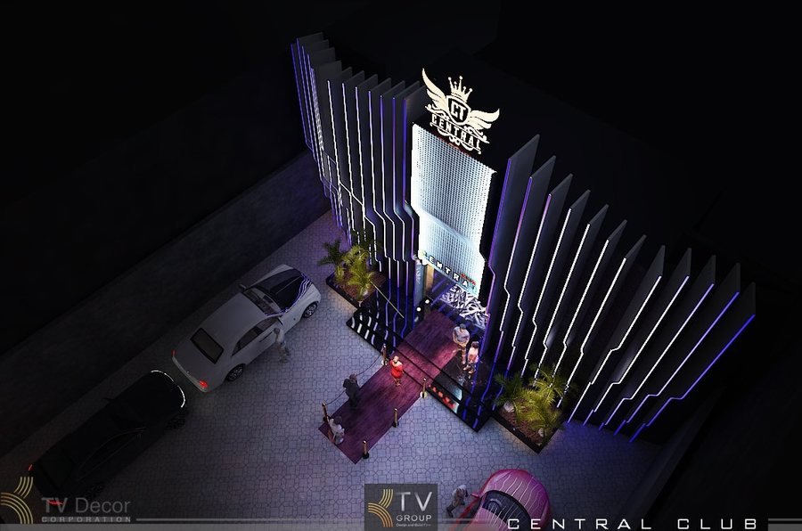 Thiết kế mặt tiền Club hiện đại với hiệu ứng LED sóng ấn tượng, thu hút giới trẻ và nâng tầm thương hiệu nightlife. Mẫu kiến trúc độc đáo – khác biệt. 