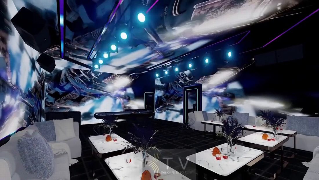 KTV GROUP thiết kế thi công Karaoke 5D 6D hiện đại chuẩn xu hướng Nightlife. 