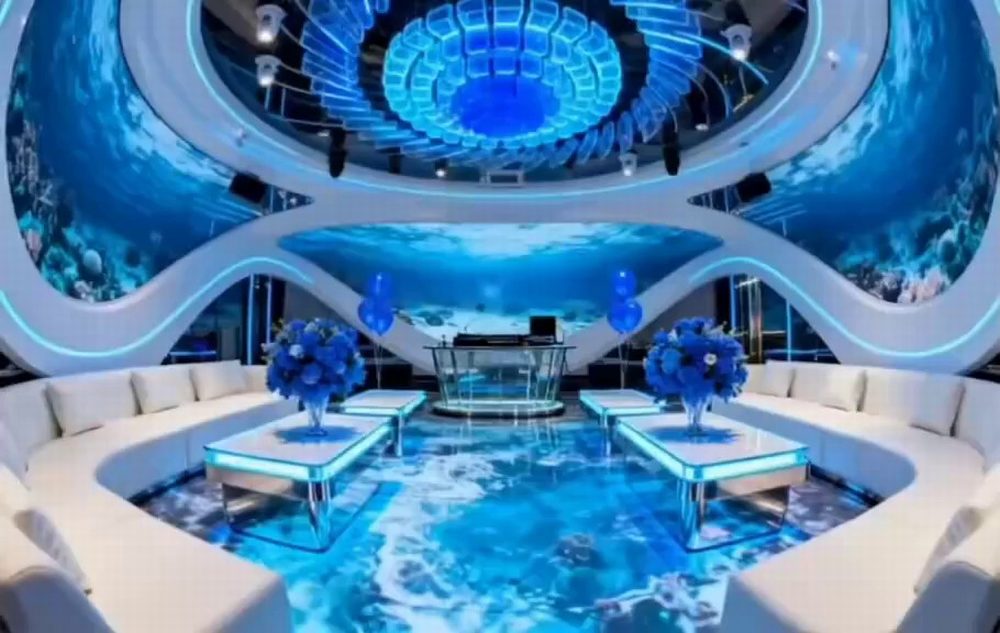 Thiết kế karaoke phong cách đại dương với LED 360 cao cấp
