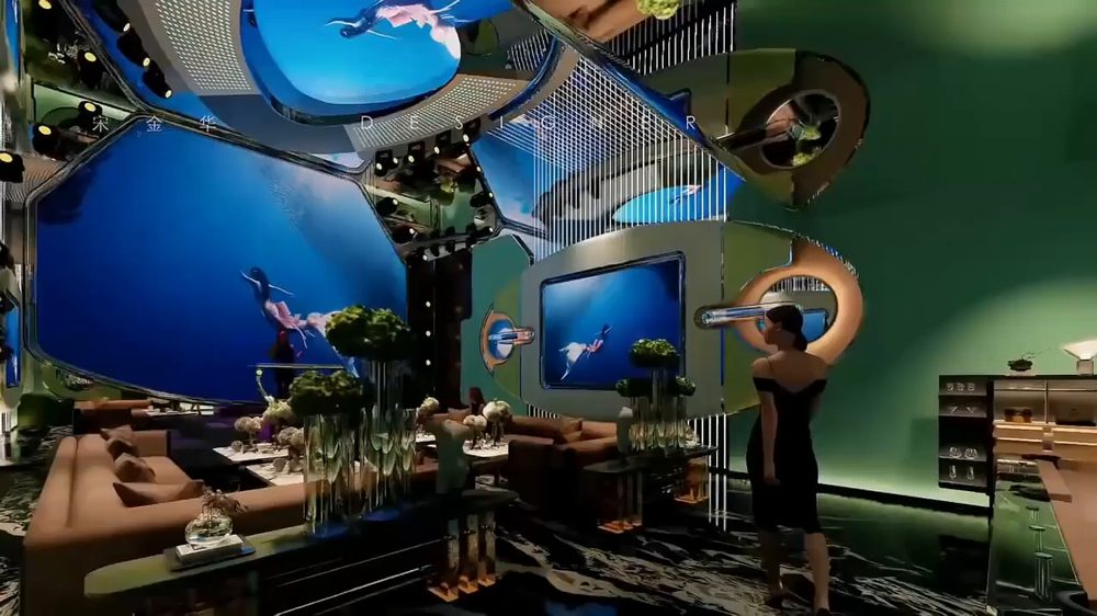 Phòng karaoke VIP màu xanh olive hiện đại với nội thất cao cấp và hệ thống đèn LED nghệ thuật. 
