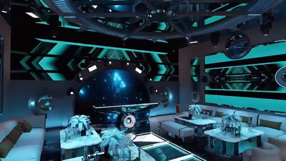 Mẫu thiết kế karaoke KTV phong cách China Future kết hợp LED Mapping, ánh sáng RGB và không gian Nightlife sang trọng, đẳng cấp. 