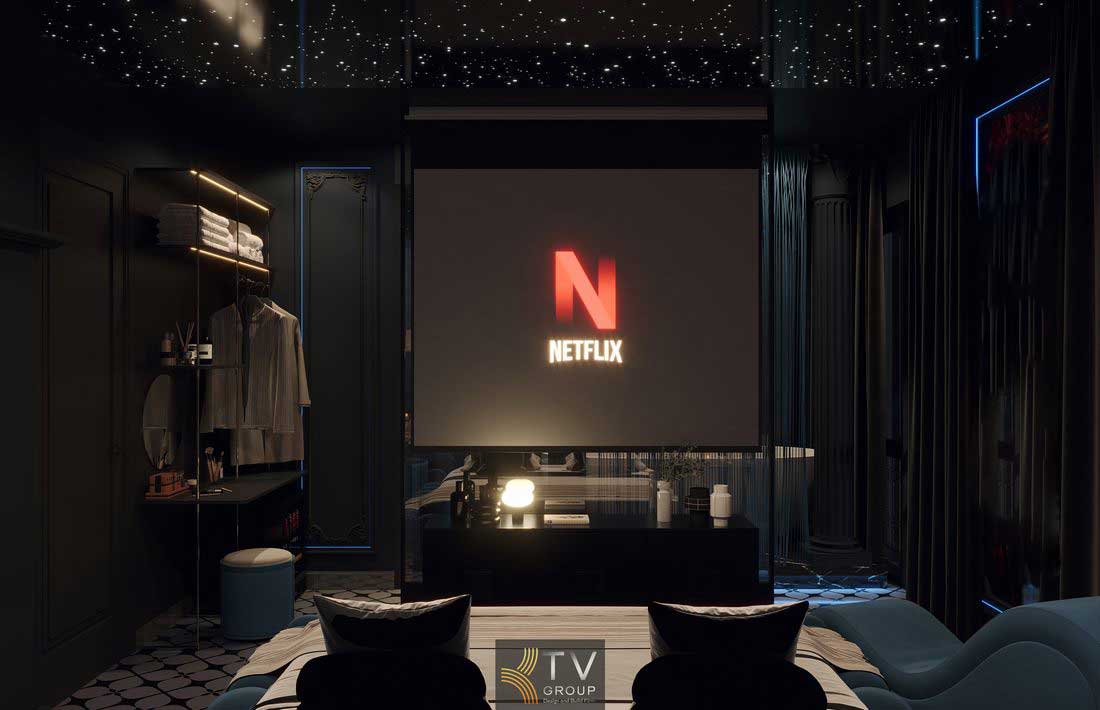 Không gian khách sạn concept cảm xúc được thiết kế với hệ ánh sáng đa lớp đèn led uốn cong theo kiến trúc kết hợp decor tinh xảo tạo nên hiệu ứng thị giác ấn tượng phù hợp xu hướng khách sạn hiện đại và tăng giá trị kinh doanh hiệu quả 