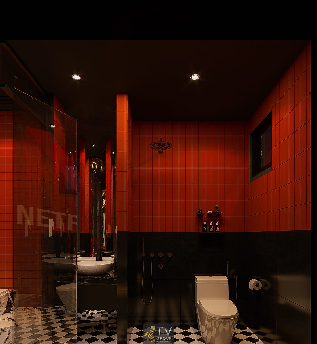 thiết kế phòng khách sạn hiện đại với giường tròn và hệ ánh sáng LED đổi màu tạo không gian trải nghiệm mới lạ và thu hút khách trẻ