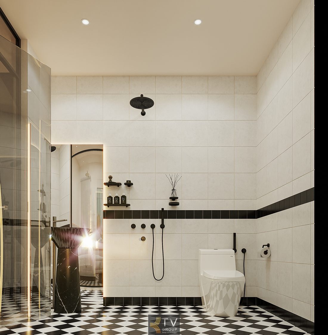 Thiết kế phòng khách sạn hiện đại concept ấm áp với giường ngủ bọc nỉ, vách kính phòng tắm và nội thất gỗ sáng tạo cảm giác thư giãn cao cấp 