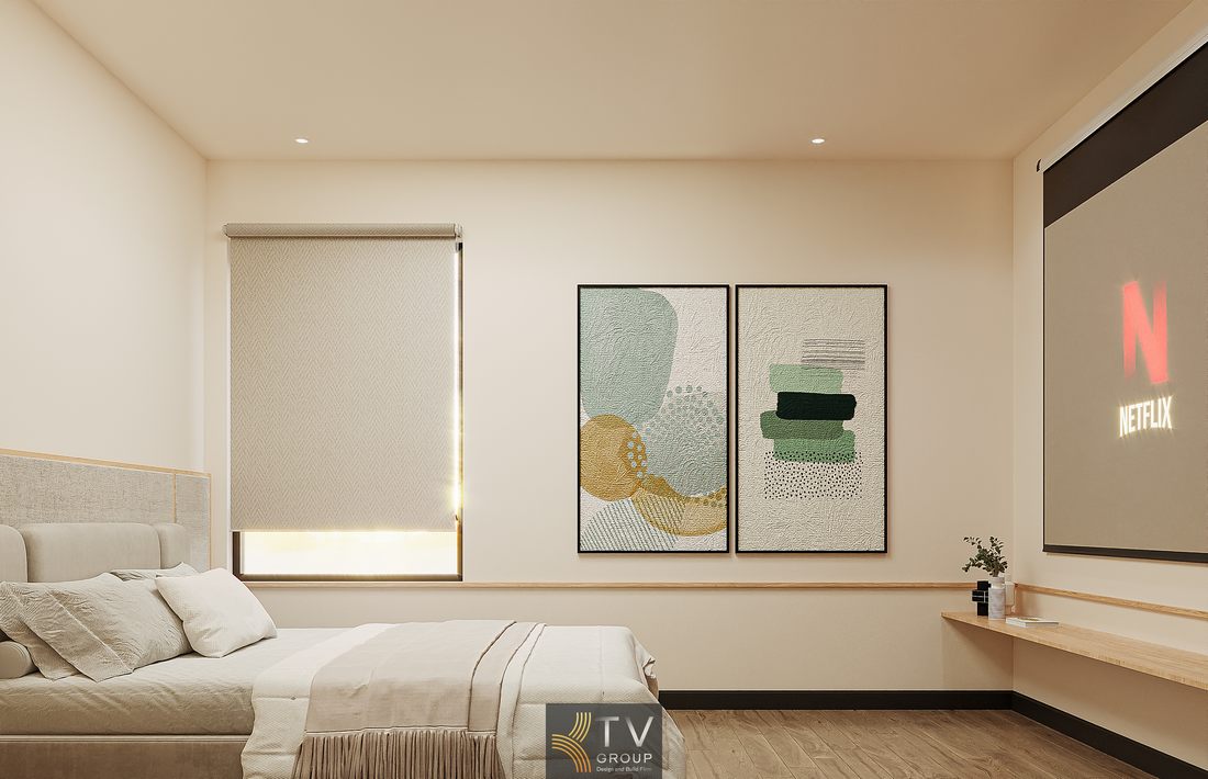 Góc nhìn phòng khách sạn đẹp với thiết kế tinh tế, nội thất tiện nghi và không gian thư giãn mang phong cách tối giản hiện đại 